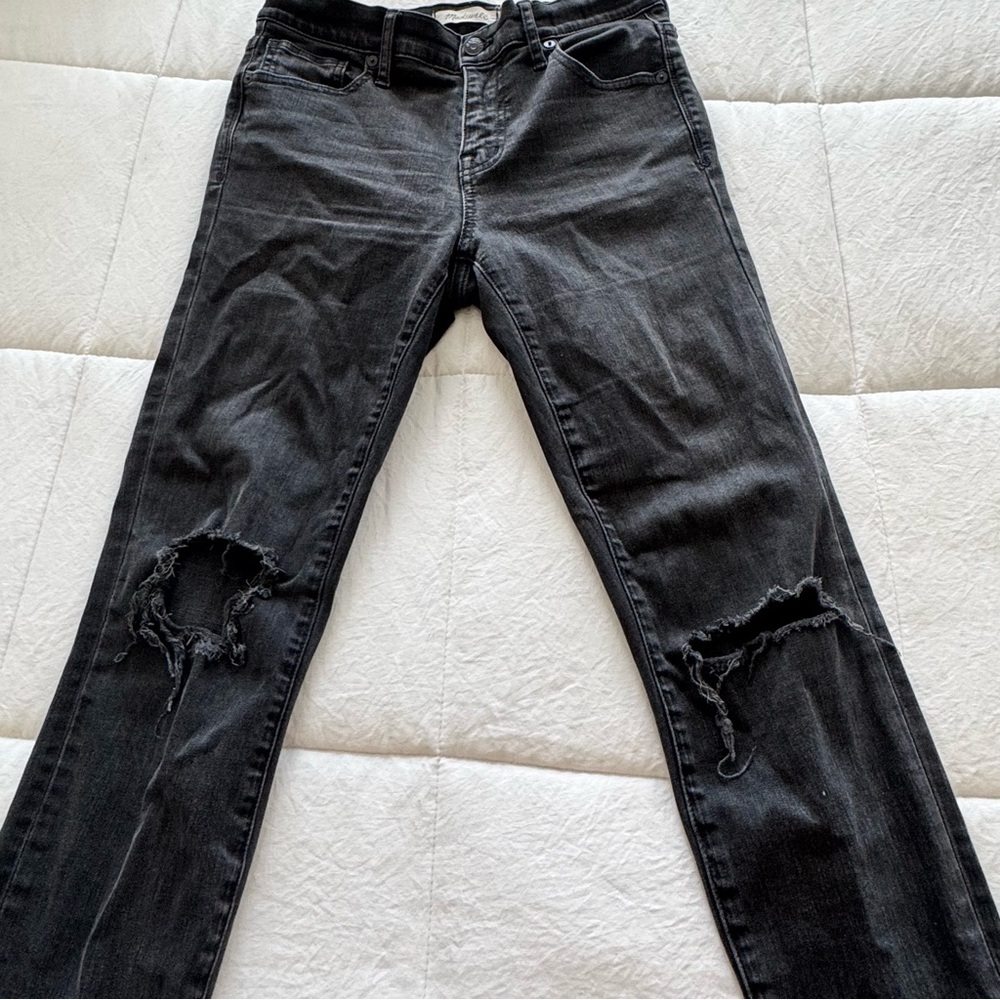 Madewell 9”High Rise Skinny Jeans Women’s 26 Tall Black Frost Stretch Denim